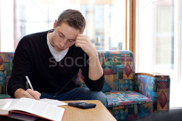 College Guy Studying Doing Homework Stock photo © ArenaCreative