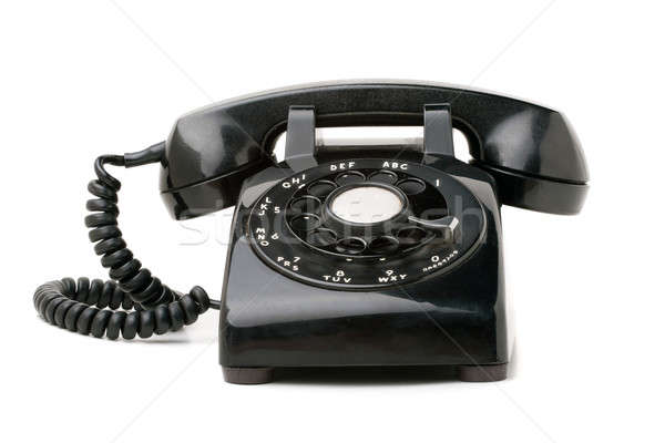 [[stock_photo]]: Vieux · vintage · téléphone · noir · style · isolé