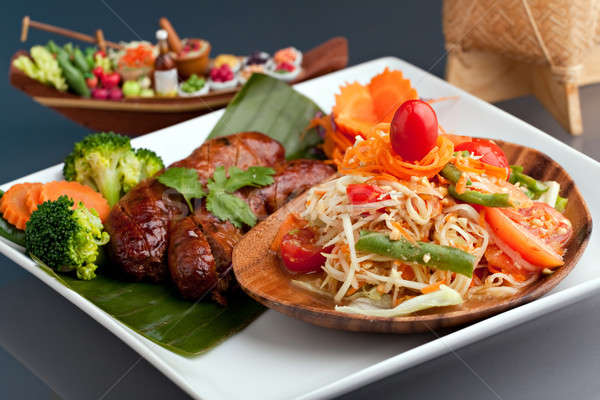 Thai salsicha prato preparado verde Foto stock © ArenaCreative
