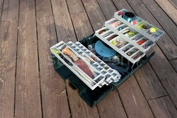 Stocked Fishing Tackle Box Stock photo © arenacreative