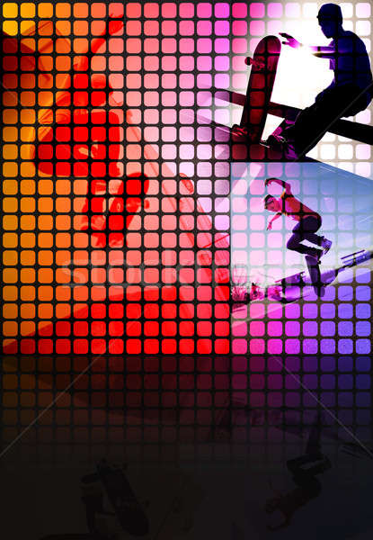 Skater montage abstract adolescente skateboarder Foto d'archivio © ArenaCreative