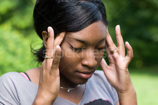 Stock foto: Schmerzhaft · Kopfschmerzen · Stress · Schmerzen