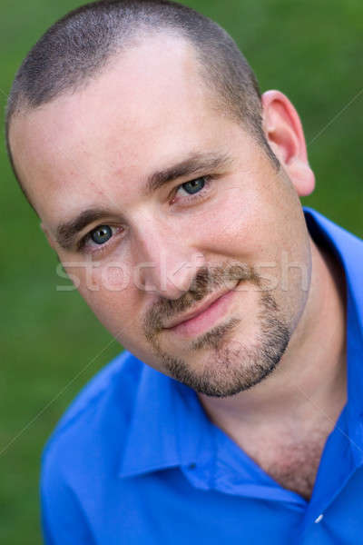 Glücklich Mann Porträt lächelnd junger Mann Spitzbart Stock foto © ArenaCreative