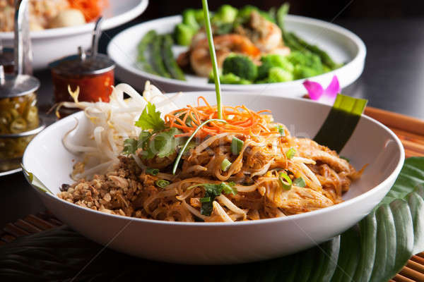 Chicken Pad Thai Closeup Stock photo © arenacreative