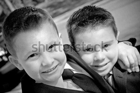 Two Happy Young Boys Stock photo © ArenaCreative