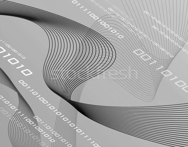 Grayscale 3D Wire Ribbons Stock photo © ArenaCreative