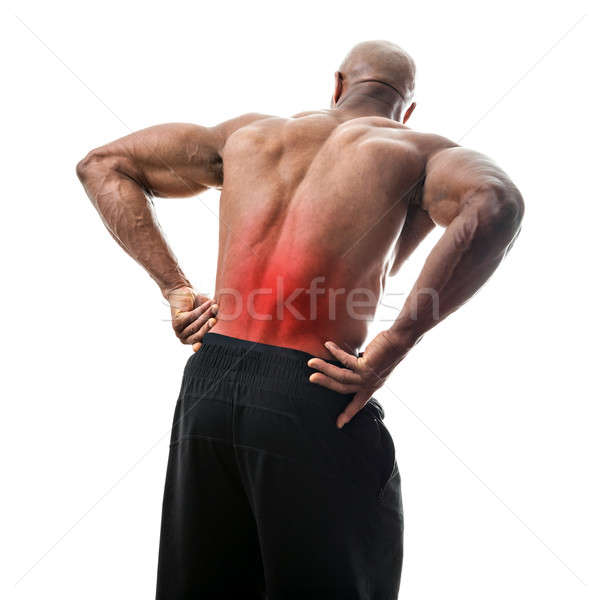 Verlagen rugpijn geschikt man atleet pijnlijk Stockfoto © arenacreative