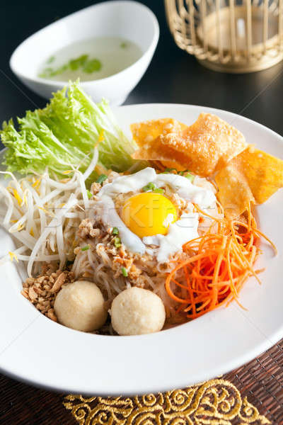 Thai Noodle Dish with Fried Egg Stock photo © arenacreative