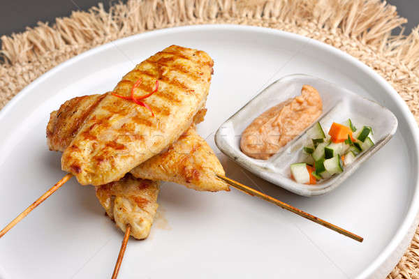 Chicken Satay Appetizer Stock photo © ArenaCreative
