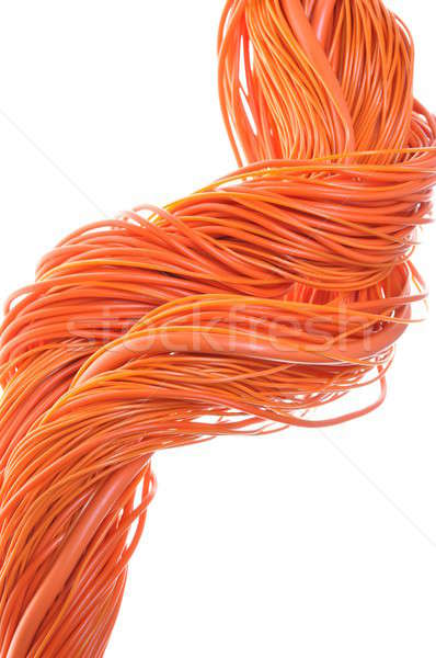 Portocaliu reţea calculator cabluri abstract proiect Imagine de stoc © Arezzoni
