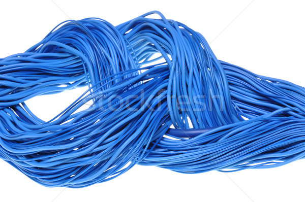 Bleu câbles résumé design internet réseau [[stock_photo]] © Arezzoni