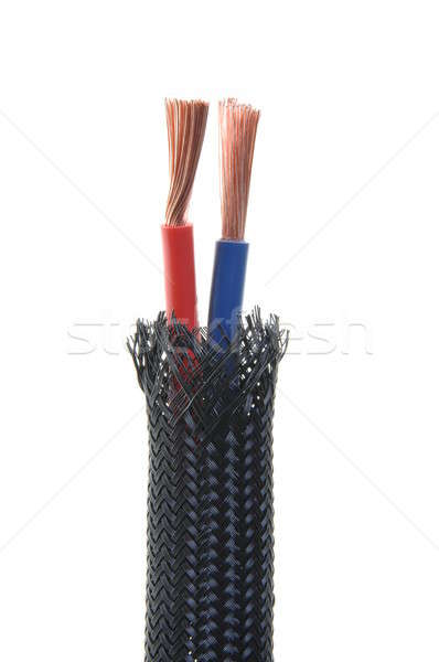 Flexible protective tube with red and blue copper wires  Stock photo © Arezzoni