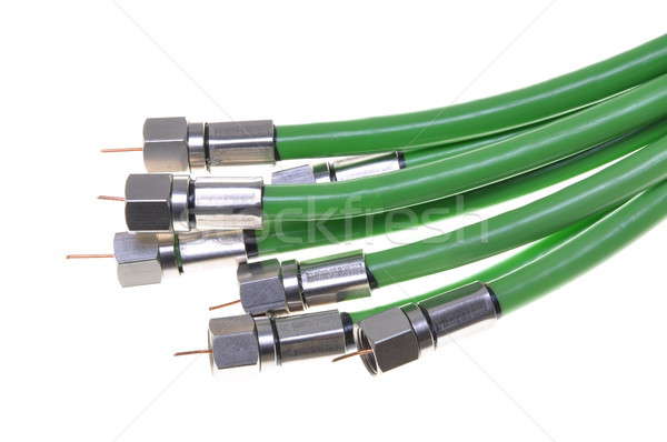 Green coaxial cable tv with connectors Stock photo © Arezzoni