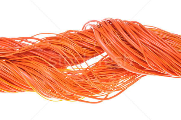 Foto stock: Naranja · red · ordenador · cables · resumen · diseno