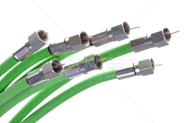 Green coaxial cable tv with connectors Stock photo © Arezzoni