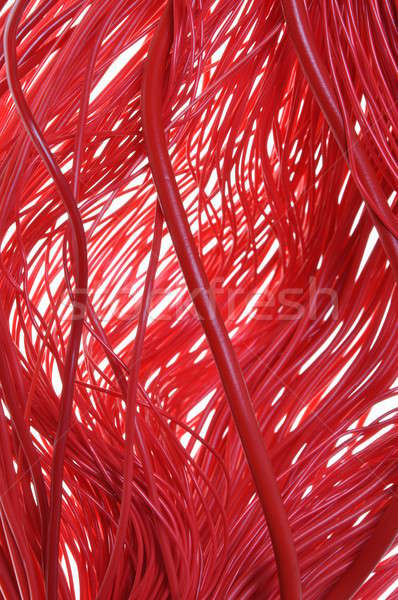 Rouge câbles résumé design internet réseau [[stock_photo]] © Arezzoni