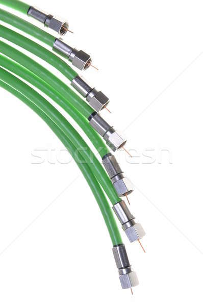 Green coaxial cable tv with connectors Stock photo © Arezzoni