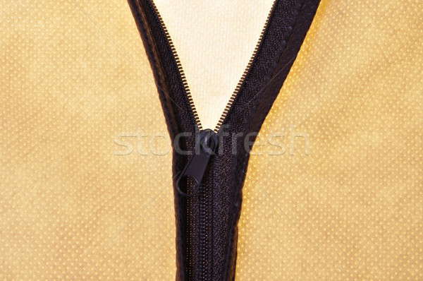 Marrón cremallera bolsa beige cubrir tejido Foto stock © Arezzoni