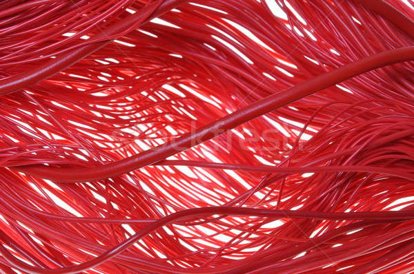 Vermelho cabos abstrato global internet rede Foto stock © Arezzoni