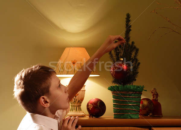 Noël décoration verre balle arbre lumière [[stock_photo]] © Ariusz