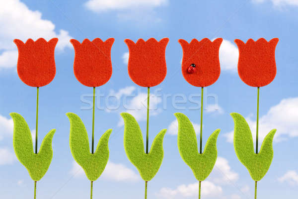 Artificielle tulipe main ciel amour beauté [[stock_photo]] © Ariusz