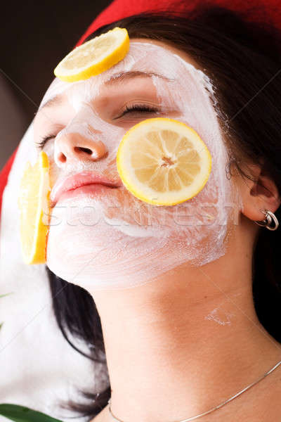 Masque femme cosmétiques salon fruits visage [[stock_photo]] © Ariusz