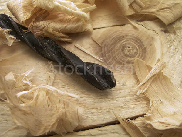 Drill and wood Stock photo © Ariusz