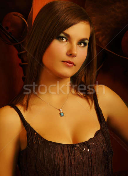 Model 19 portret pretty woman ochi faţă Imagine de stoc © Ariusz