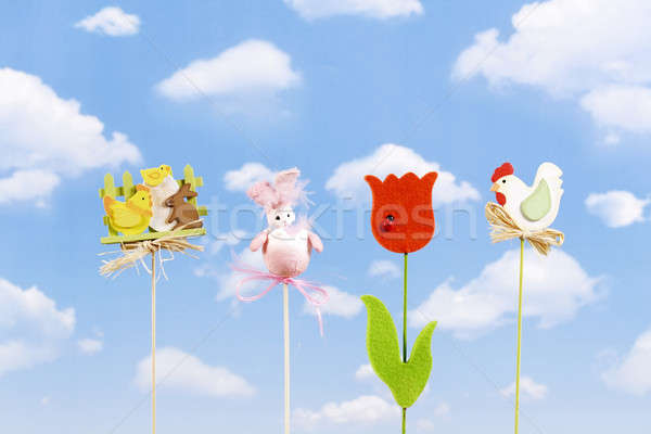 Pâques jouets tulipe œuf de Pâques lapin tous [[stock_photo]] © Ariusz
