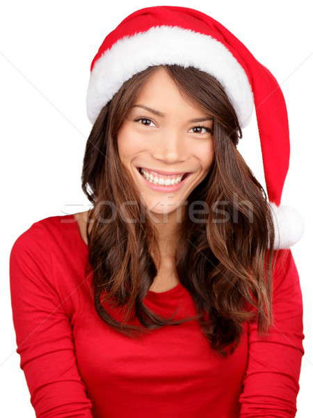 [[stock_photo]]: Noël · fille · chapeau · portrait