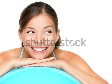 Tornaterem pilates nő néz oldal mutat Stock fotó © Ariwasabi