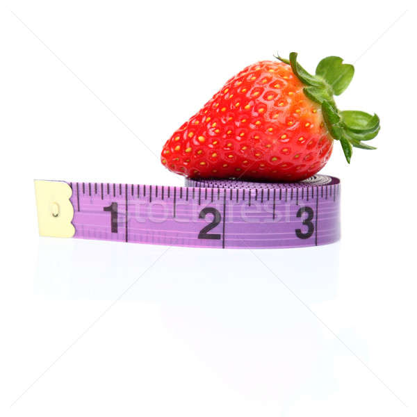 Dieta cinta métrica saludable fresa aislado Foto stock © Ariwasabi