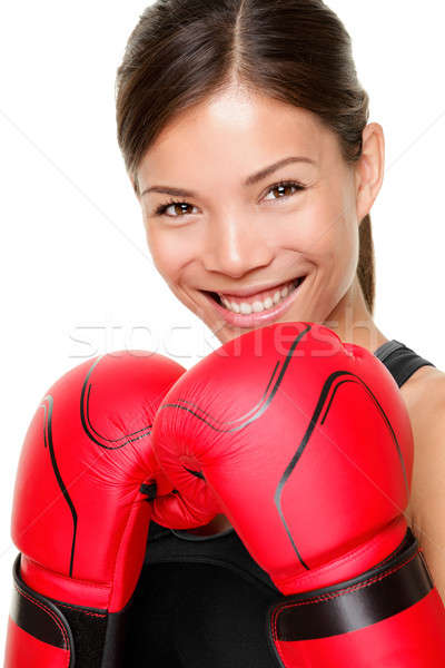 Boxe femme de remise en forme boxeur femme souriant heureux [[stock_photo]] © Ariwasabi