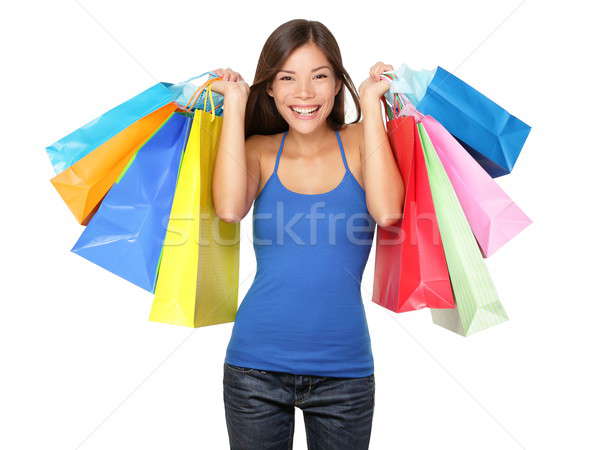 Shopper woman holding shopping bags Stock photo © Ariwasabi