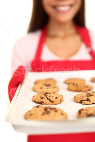 Stock foto: Schokolade · Chip · Cookies · Frau