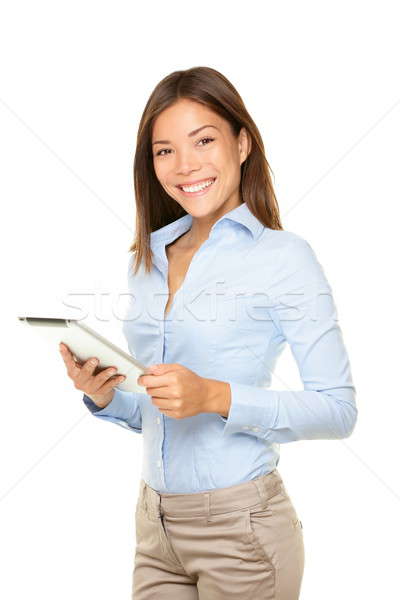 Femeie de afaceri touchpad tineri Imagine de stoc © Ariwasabi