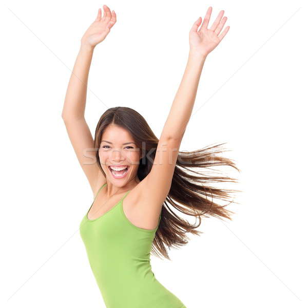 Stock photo: Carefree joyful woman isolated