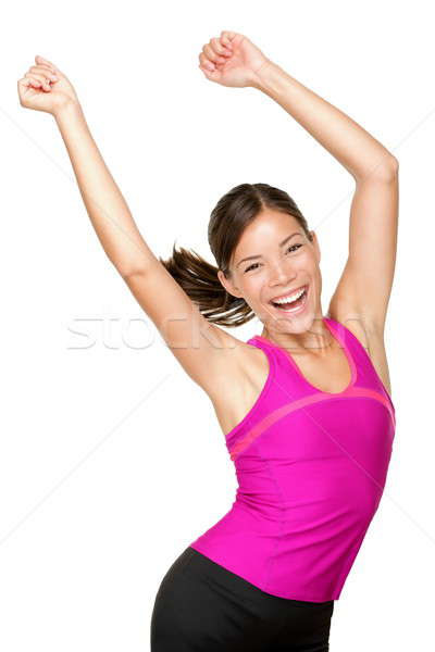 Stock photo: happy fitness woman dancing