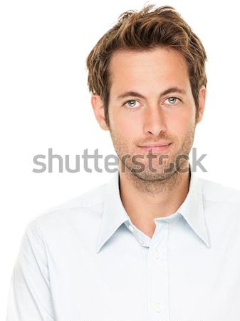 Férfi portré izolált fehér férfi jól kinéző lezser Stock fotó © Ariwasabi