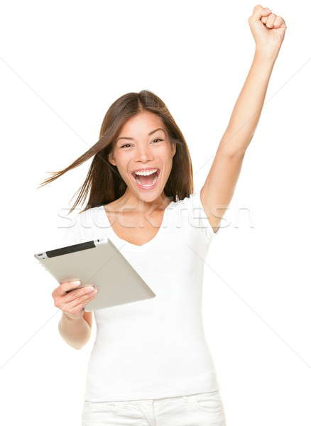 Winning on tablet touch pad computer Stock photo © Ariwasabi