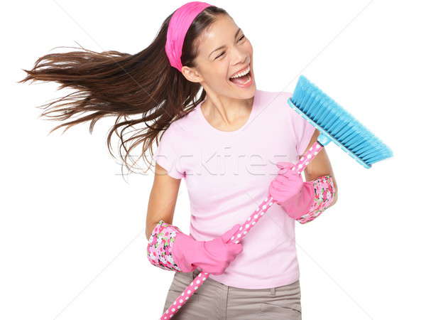 Cleaning woman singing Stock photo © Ariwasabi