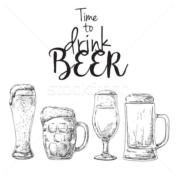 Сток-фото: пива · подпись · время · пить · место · текста