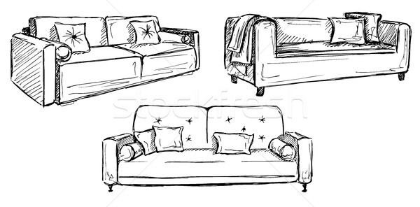 Three sofas isolated on white background. Stock photo © Arkadivna