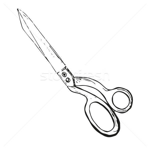Scissors isolated on white background. Sketch. Vector. Stock photo © Arkadivna