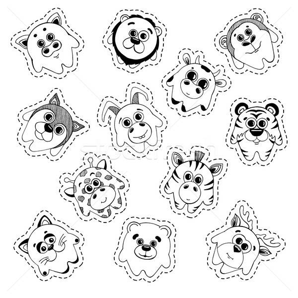 Set of stickers. Set of cute cartoon animals.Children's pattern for decoration. Vector illustration  Stock photo © Arkadivna
