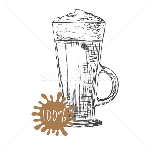 Hand drawn coffee cocktail isolated on white background. Vector illustration of a sketch style. Stock photo © Arkadivna