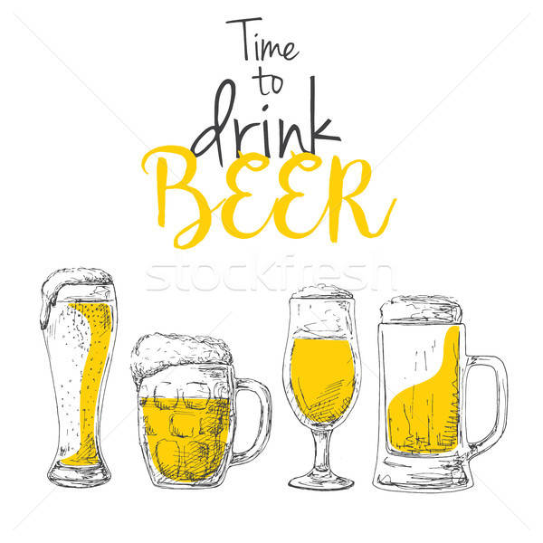 ビール キャプション 時間 ドリンク 場所 文字 ストックフォト © Arkadivna