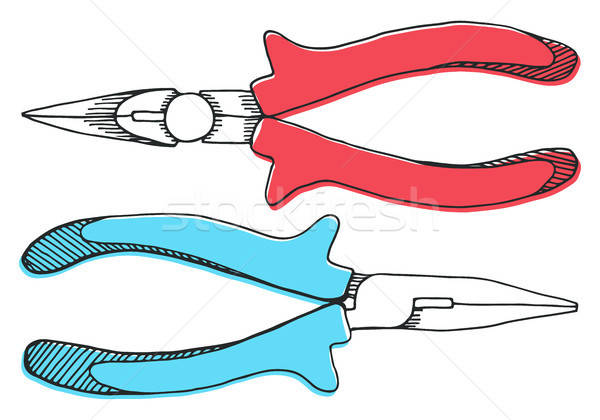 Set of pliers, and pincers. Tools illustration in vector sketch  Stock photo © Arkadivna