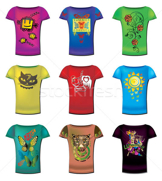 A collection of women's t-shirts templates  Stock photo © arlatis