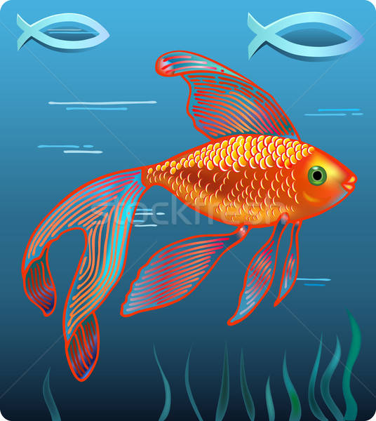 Gouden jesus vis geïsoleerd water illustrator Stockfoto © arlatis